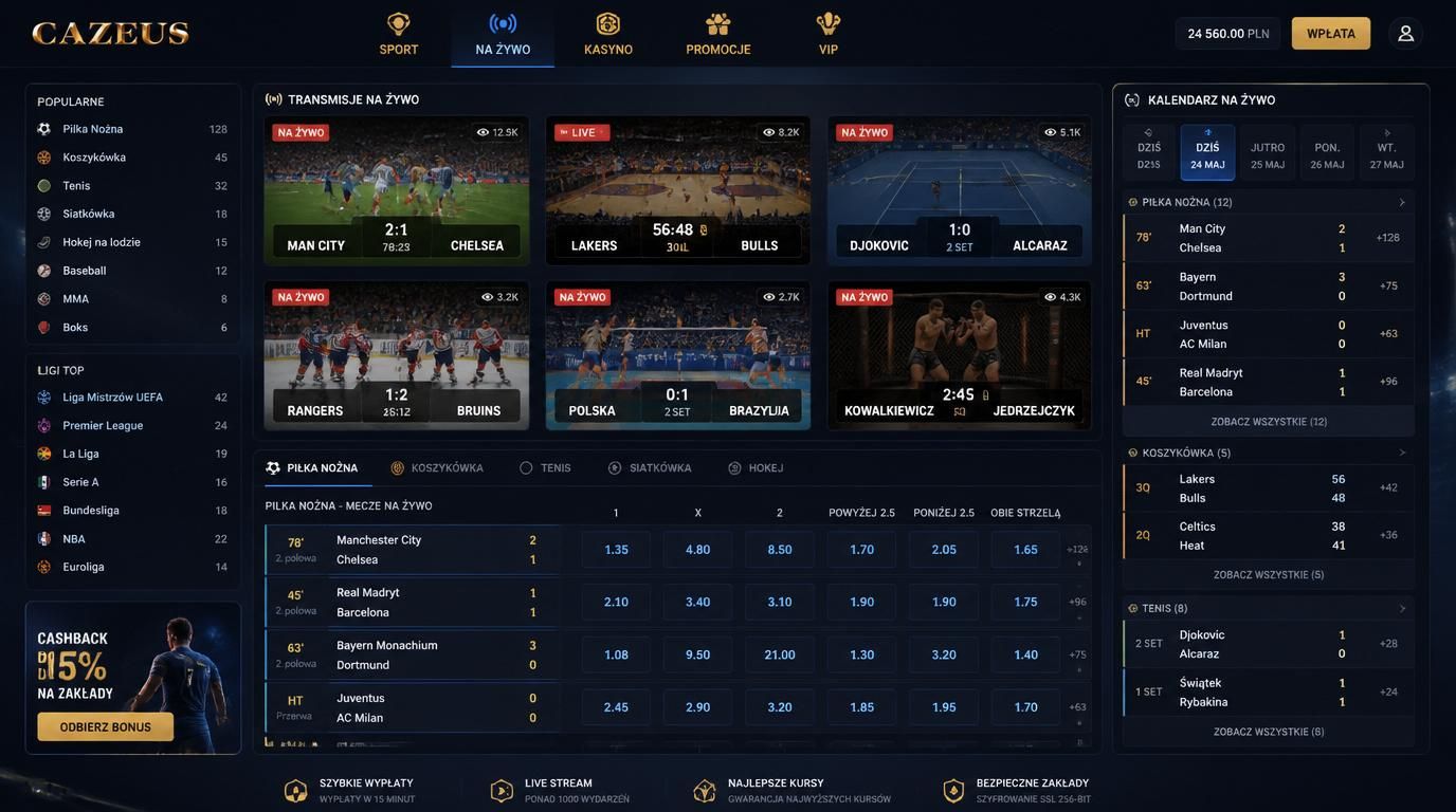 Tryb Multi-View i harmonogram live – kontrola kilku wydarzeń na żywo